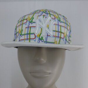New York Yankees New Era 7 1/2 Fitted Colorful Hat (has sticker residue)